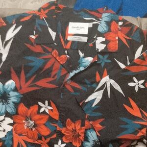 Goodfellow & Co Men's Vibrant Floral Shirt - Black, Red, Blue
